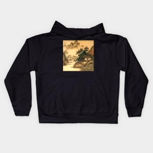 Chinese painting Mountains Kids Hoodie